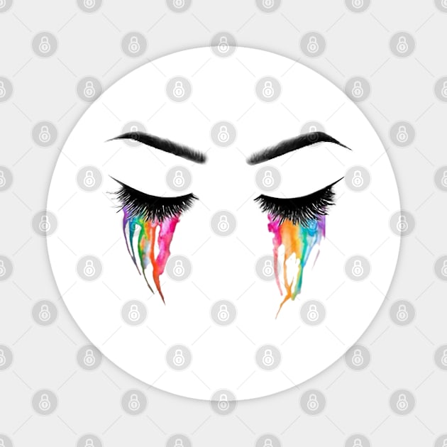 Rainbow Eyes, Closed Eyes Magnet by ShopiLike